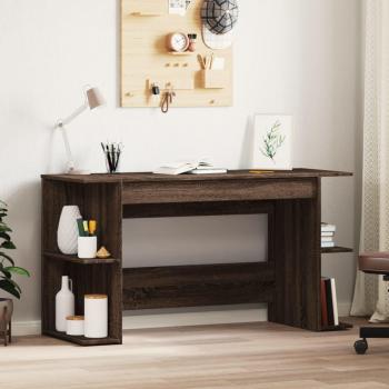 Escritorio de Madera de Ingeniería Roble Marrón 140x50x75 cm