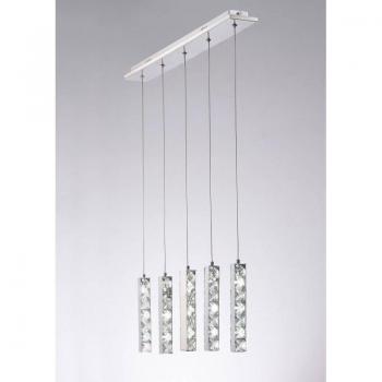 Lámpara colgante Galaxy 5 Drop 15W LED 6000K cromo pulido / cristal