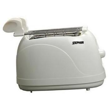 Tostadora Eléctrica Zephir ZHC 475, 750W, Blanco, con Temporizador y Capacidad para 2 Rebanadas