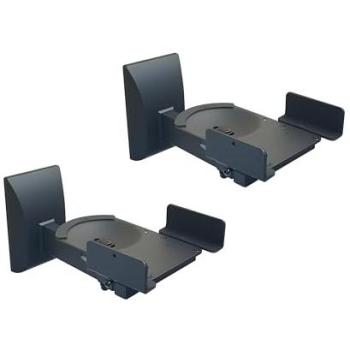 Soporte de Pared para Altavoces, Pack de 2, Giratorio e Inclinable, Acero Negro
