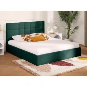 Cama con Almacenamiento 140 x 190 cm - Tela Verde Pino + Colchón ELIAVA de Pascal Morabito