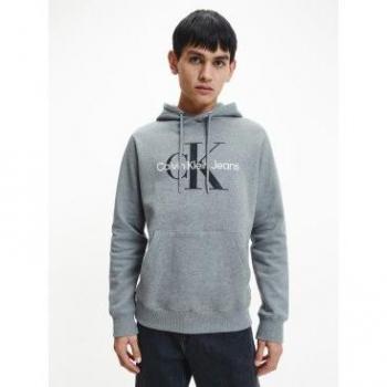 Calvin Klein Men's Elegant Gray Long Sleeve Hooded Sweatshirt - XS