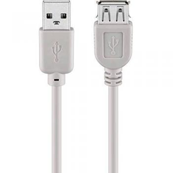 Cable USB 2.0 A/A de alta velocidad, extensión de 1,8 m, color gris