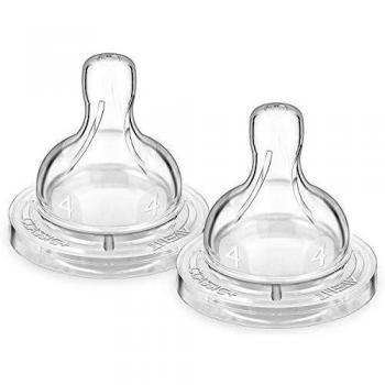 Philips Avent SCF634/27 - Tetina de silicona anti-cólicos con flujo rápido, compatibles con el biberón Classicm 6m+