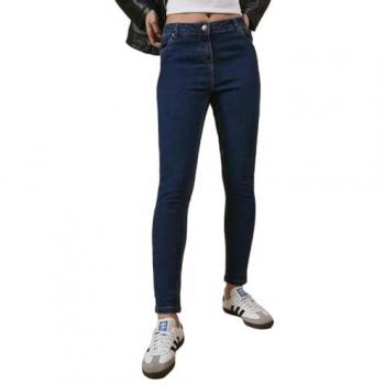 Oasis Women's Jade Indigo Blue Mid Rise Skinny Jeans - Size 14 Regular with Elastane