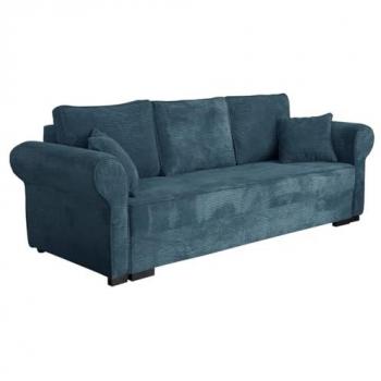 Sofá-cama Columbus 130 con caja de ropa de cama, dimensiones 234 x 92 x 92 cm, tapicería cord y función de descanso