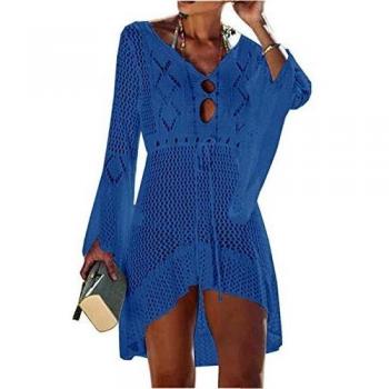 Jinsha Vestido de Playa - Mujer Pareos y Camisola de Playa Sexy Hueco Traje de Baño Punto Bikini Cover up