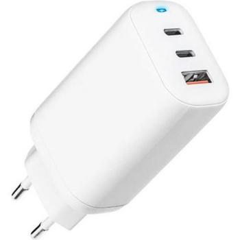Cargador USB-A y 2x USB-C 65W GaN Carga Rápida 4.0 Forcell