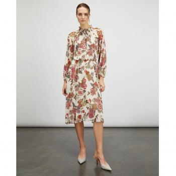 Vestido indio de manga larga con estampado de flores