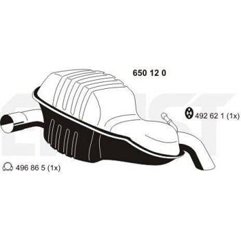 Silenciador trasero ERNST 650120 para Volvo 8638484