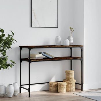 Mesa de centro consola de madera multicapa roble ahumado 100x35,5x75 cm