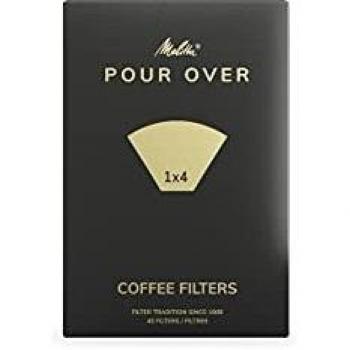 Filtros de café Melitta Pour Over 1x4, paquete de 40 unidades