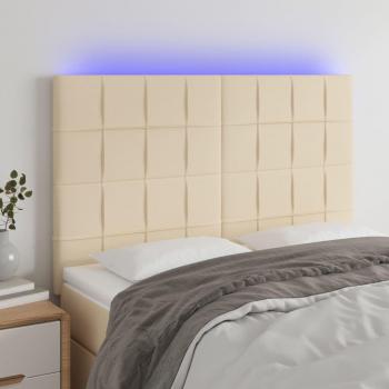 Cabecero LED Crema 144x5x111/128 cm Tela