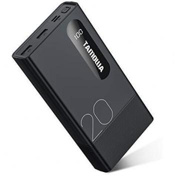 TAMOWA Powerbank 20000mAh, Cargador Portátil de Alta Capacidad con Pantalla Digital LCD, Batería Externa con 2 Entradas y 2 Salidas, Cargador Portátil para iPhone, iPad, Samsung, Huawei, Xiaomi ETC
