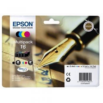 Epson 16 DURABrite Ultra Ink, Cartucho de Tinta Multipack Original, 4 Colores