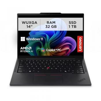 Lenovo ThinkPad T14s Gen 6 Portátil Profesional 14 WUXGA AMD Ryzen AI 7 PRO 360, 32GB RAM LPDDR5X, 1TB SSD, Wi-Fi 7, Windows 11