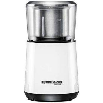 ROMMELSBACHER EKM 125 Molinillo de café, 200 W, 50 Grams, 44 Decibeles, Acero Inoxidable, Blanco