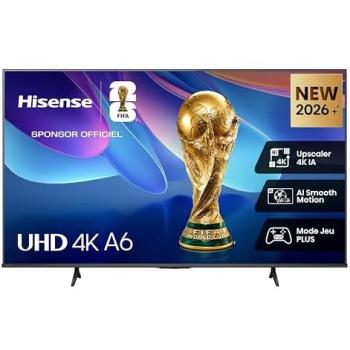 Televisor LED Hisense 58A6S 58 (146 cm) 4K UHD Smart TV con HomeOS U9.5, Dolby Vision HDR, Modo Juego Plus (VRR 60Hz), DTS Virtual:X y