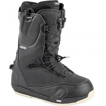 Nitro Cave TLS Step On Botas de Snowboard para Mujer, All Mountain Freestyle Freeride, Sistema de Cordones Rápidos, Color Beige y Negro, Talla 26.0