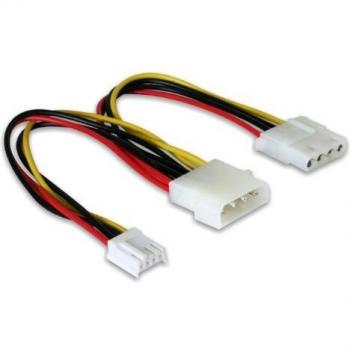 Cable de Alimentación Y Molex 4 Pin a Molex 4 Pin + 3.5 FDD - DeLOCK 82111, 20 cm