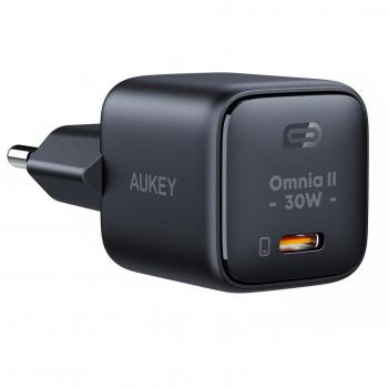 Cargador de Pared Aukey PA-B1L Black 30W con USB-C Power Delivery 3.0
