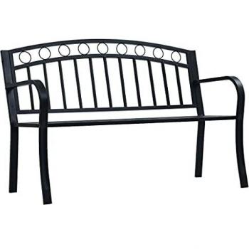 vidaXL Garden Bench 125 cm Black Steel
