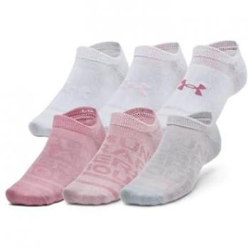 Calcetines invisibles Under Armour Essential 6 pares, color rosa y blanco, talla XL, unisex adulto