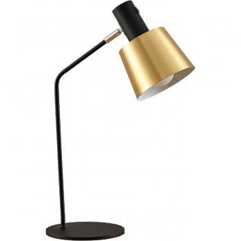 Lámpara de mesa Lindby Vlada, lectura, latón negro, dorado, metal, salón y comedor, 1 llama, E27