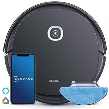 Robot Aspirador y Fregasuelos Ecovacs DEEBOT U2 Pro, 150 Min de Autonomía, Función OZMO, Control por App y Alexa, Ideal para Mascotas, Negro