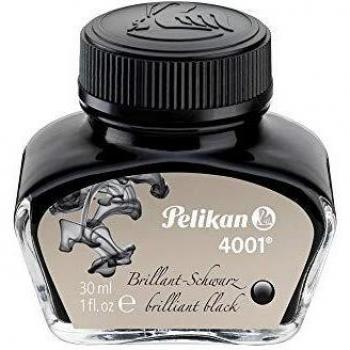 Tinta estilografica pelikan 4001 negro brillante frasco 30 ml