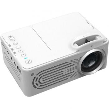 Mini proyector portátil 814 para entretenimiento en el hogar, compatible con 1080P HD y conexión a móvil, color blanco