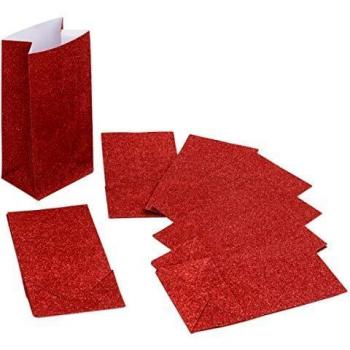 Bolsa de papel brillante roja - 17 x 6 x 9 cm - 200 g - 8 piezas