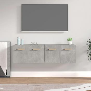 Mueble de pared 2 piezas de hormigón gris 60x36,5x35 cm en multicapa