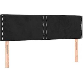 Cabecero con LED de terciopelo negro 144x5x78/88 cm