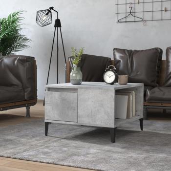 Mesa de centro de hormigón gris y madera multicapa 55x55x36,5 cm