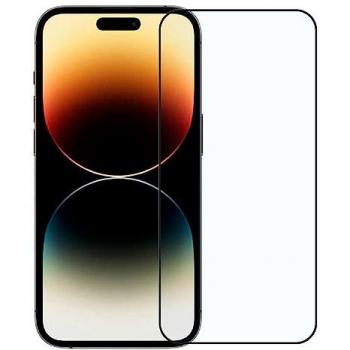 Protector de Pantalla Cristal Templado Premium 9H con Marco Negro para iPhone 14 Pro, Vidrio Reforzado con Borde Redondeado Antigolpes 0.3mm