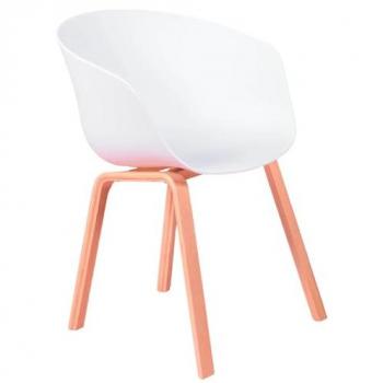 Nest Dream - Silla con asiento de plástico y patas de madera de haya - Asiento de plástico de Polipropileno - Fácil de Mantener y Limpiar - Patas de Madera de Haya