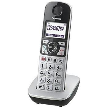 Teléfono Inalámbrico Panasonic KX-TGE510 con Identificador de Llamadas DECT/GAP en color Negro y Plata