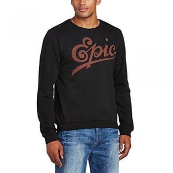 Fanpac - Sudadera de manga larga con cuello redondo para hombre, color negro, talla m