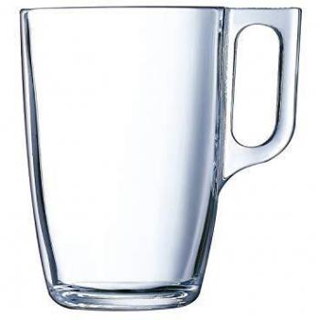 Luminarc Nuevo Set 6 Tazas Desayuno Mugs café de Vidrio para microondas 32cl, Negro