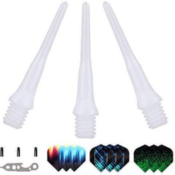 Grebarley Puntas de dardo de plástico, Puntas de dardo de plástico, 500 Puntas de dardo, Puntas de dardo 2BA Black Soft para Diana electrónica, Paquete de 500