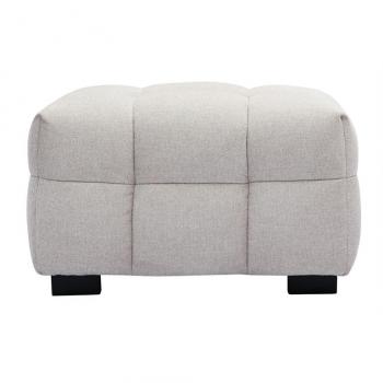 Puf reposapiés de diseño con tejido efecto aterciopelado texturizado beige corto