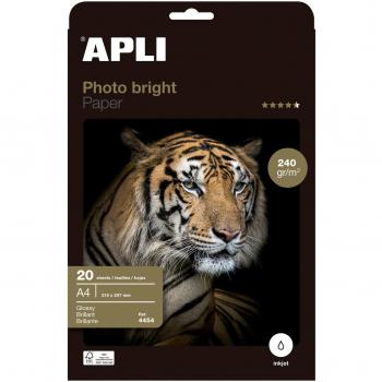 Papel Fotográfico Apli Brillante Photobright A4 240g 20 Hojas