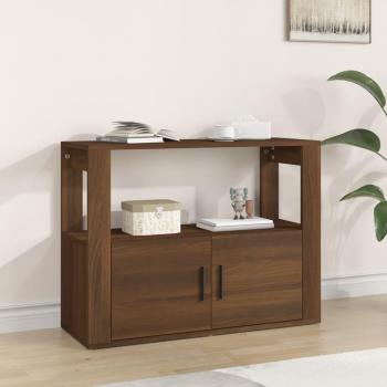 Aparador de madera contrachapada marrón roble 80x30x60 cm - Mueble de Almacenaje de Salón, Buffet para salón, Armario Auxiliar, Armario de Almacenamiento