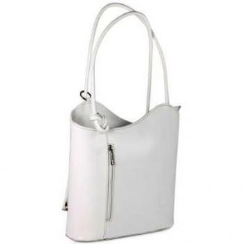 Belli - Bolso mochila  de cuero para mujer blanco blanco
