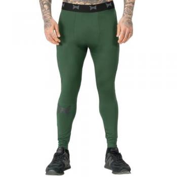 Leggings de Entrenamiento Tapout Verde/Negro para Hombre, Ajuste Slim