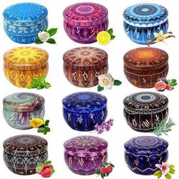Velas Perfumadas Juego de Regalo de 12 Constelaciones Velas Decorativas Aromaticas para Regalo Soja Portátil Regalos para el hogar, perfumada, cumpleaños, día de San Valentín