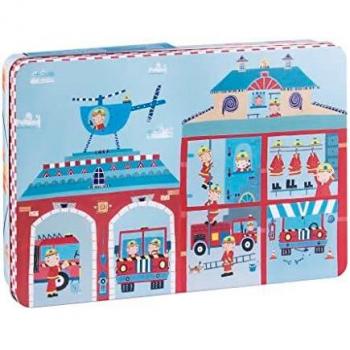 Puzzle Apli Kids Estación de Bomberos 24 Piezas en Caja Metálica