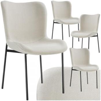 Silla tapizada Tessa ultra cómoda - Respaldo alto, asiento con acolchado grueso, forma ergonómica, patas de acero esbeltas y sólidas, topes de plástico que protegen el suelo, capacidad de carga máxima