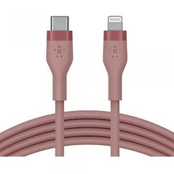 Belkin Boost Charge Flex Cable de Silicona USB-C a Lightning, Certificación MFi, Carga Rápida PD de 20 W, Para iPhone 13, 12, 11, Pro, Max, Mini, SE, iPad y otros, 1 m, Rosa
